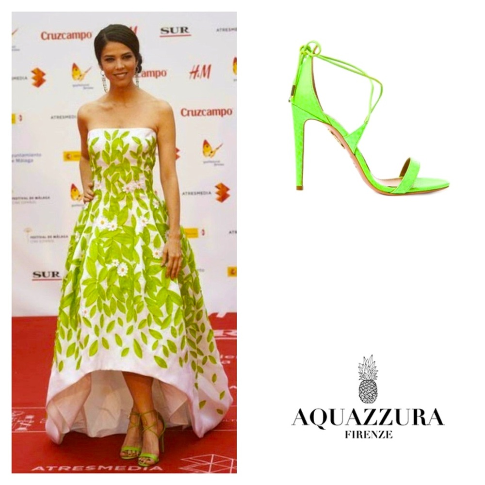 Aquazzura Linda Sandal 37.5 Lime Green - Picture 3 of 5